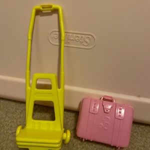 Vintage Barbie travel suitcase and trolley BOGO free
